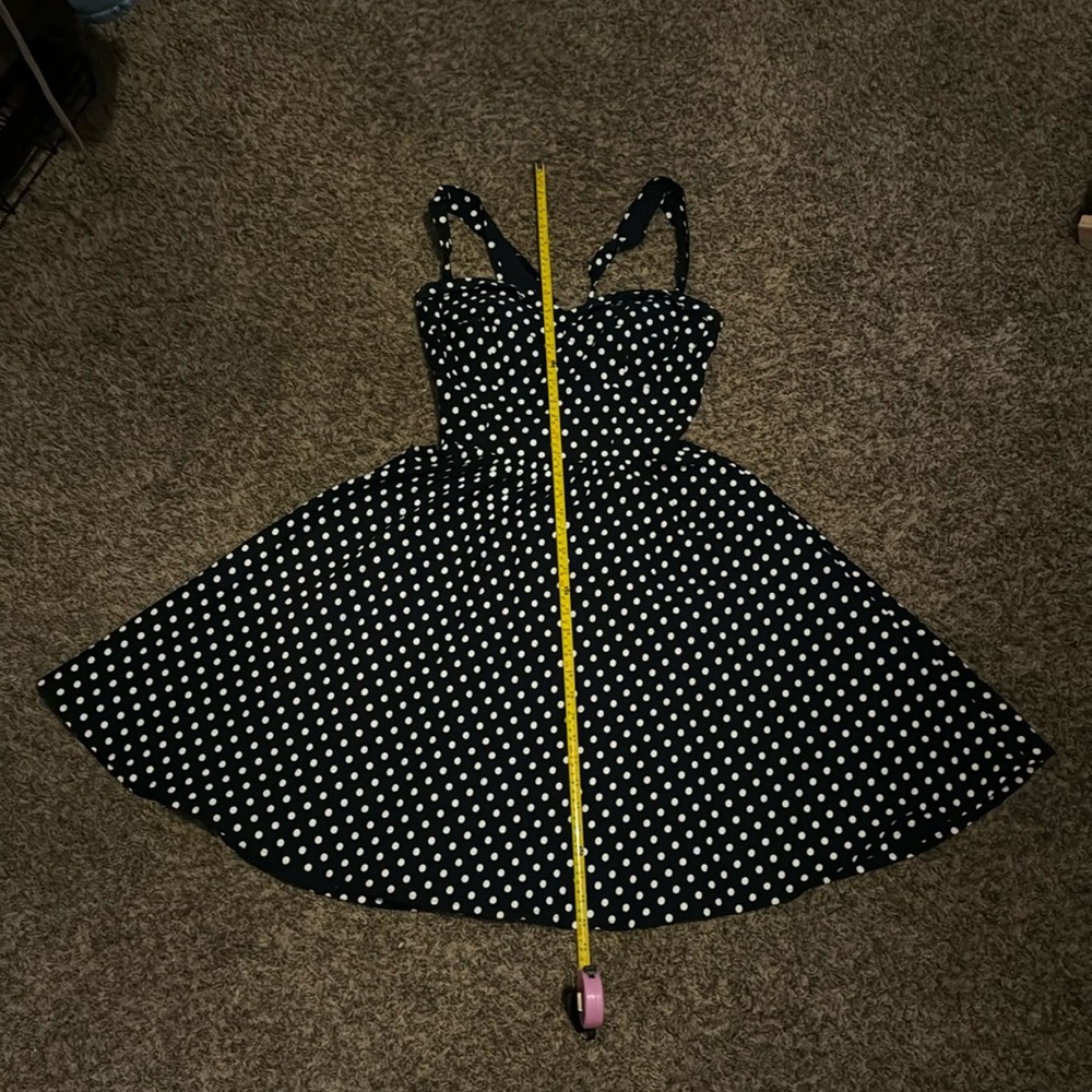 Black and white polka dot dress 50’s style